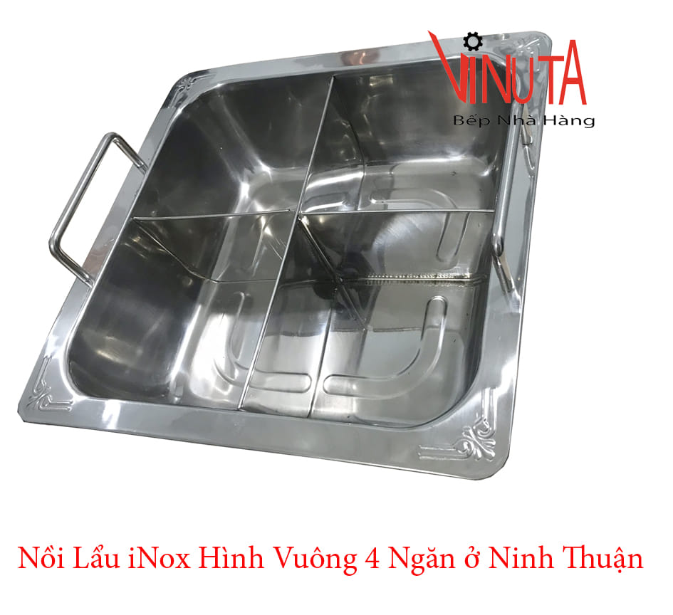 nồi lẩu inox hình vuông 4 ngăn ở ninh thuận