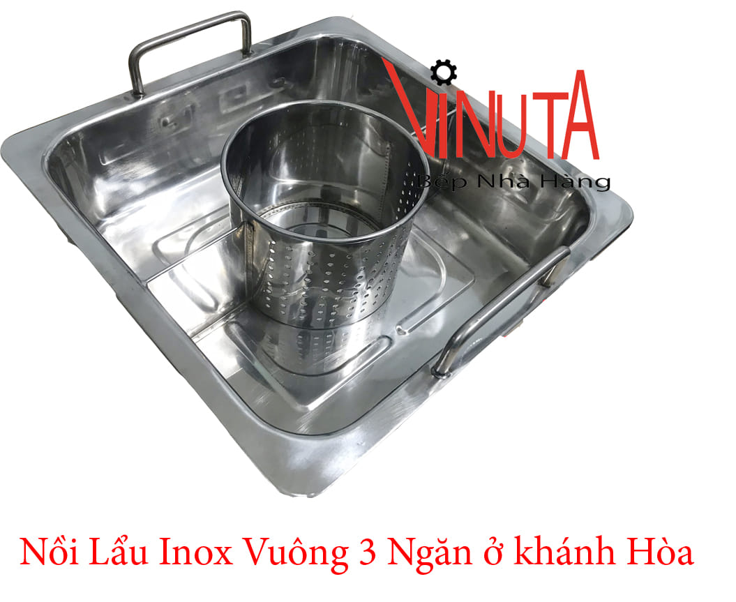 nồi lẩu inox vuong 3 ngăn ở khánh hòa