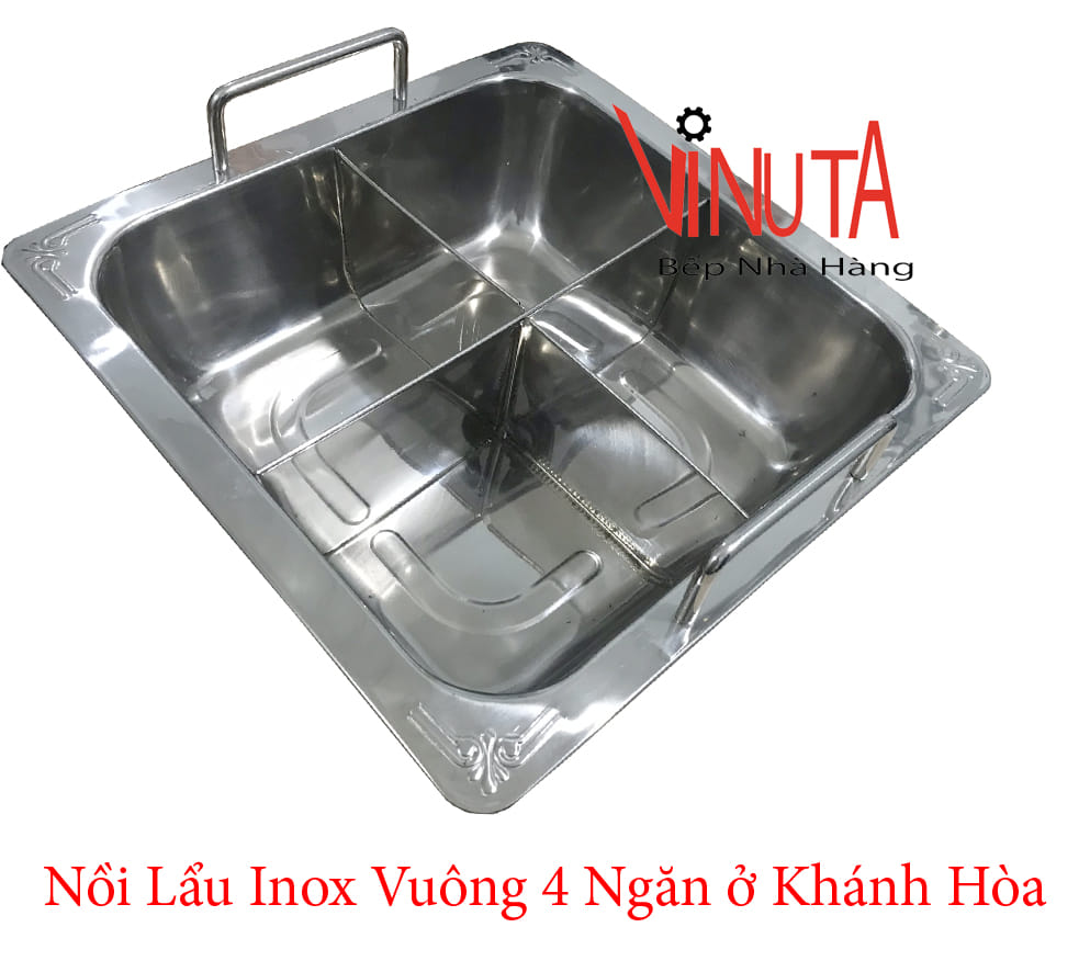 nồi lẩu inox vuông 4 ngăn ở khánh hòa