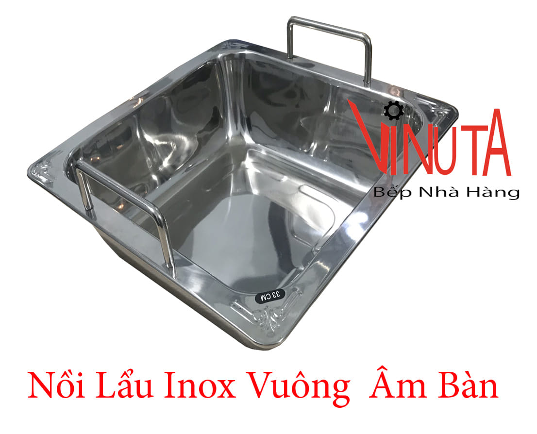 nồi lẩu inox vuông âm bàn