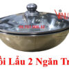 Nồi lẩu tròn 2 ngăn, Nồi inox D30cm dùng cho bếp từ, bếp ga, hồng ngoại