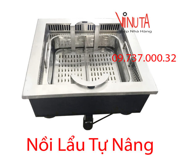 nồi lẩu tự nâng | bếp lẩu tự nâng lên hạ xuống, nồi lẩu tự hành, lẩu thang máy