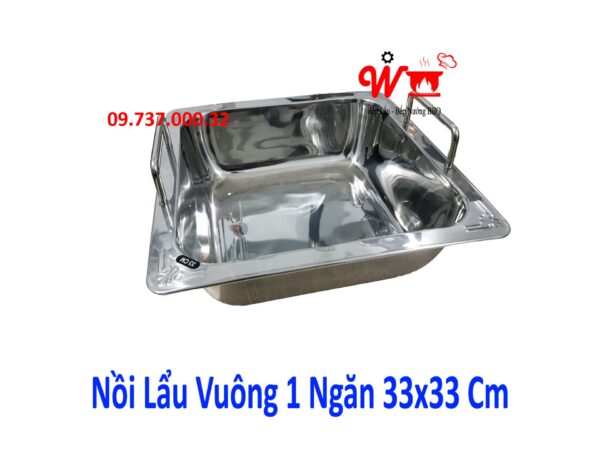 Nồi lẩu inox vuông, tròn loại 1, 2, 3 ,4 Ngăn dùng bếp từ, gas, cồn, than - Ảnh 9