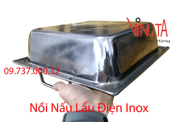 nồi nấu lẩu inox 3 ngăn | nồi lẩu inox 3 đáy| xoong inox nấu lẩu hình vuông nhà hàng - Ảnh 5