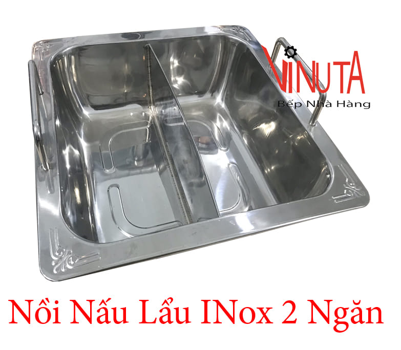 nồi nấu lẩu inox 2 ngăn