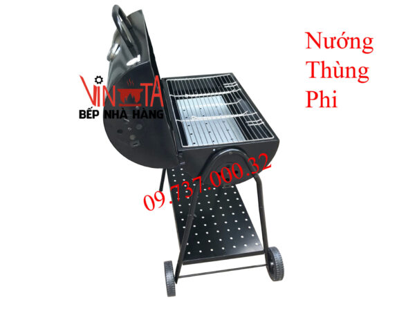 bếp nướng thùng phuy bbq, lò nướng than hoa ngoài trời giá rẻ, đẹp, tiện dụng - Ảnh 9