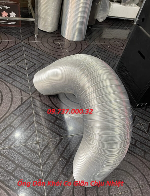 Ống nhôm hút mùi thông gió phi 200, ống nhôm nhún, ống bán cứng D200 - Ảnh 2