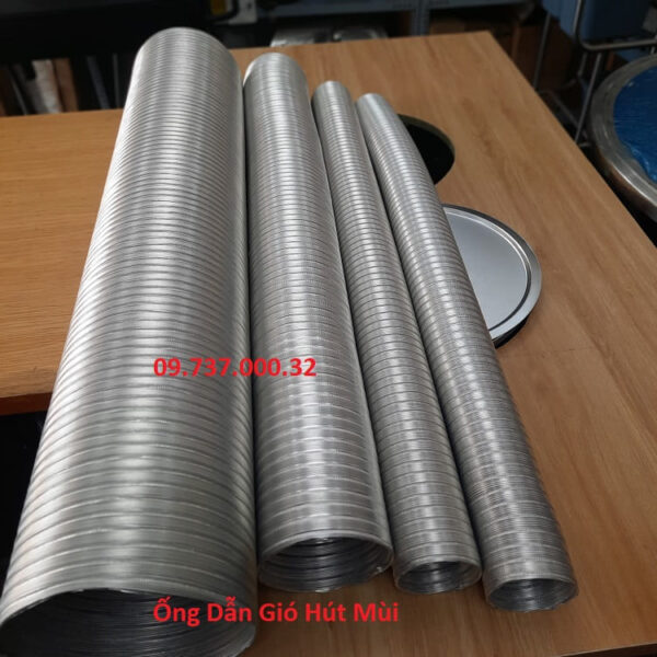 Ống nhôm dẫn gió bền đẹp, ống nhôm nhún hút mùi, thông gió D80,100,... - Ảnh 9