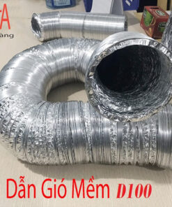 Ống dẫn gió mềm D100, ống bạc mềm hút mùi, khói bếp, thông phòng