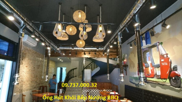 Ống hút khói cứng bếp nướng BBQ, ống hút khói chóa đèn BBQ nhà hàng - Ảnh 2
