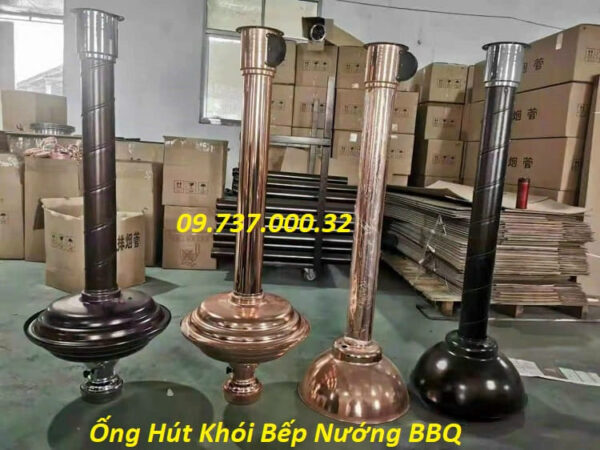 Chao đèn tròn ống hút khói, chụp đèn trang trí màu đồng bếp nướng BBQ - Ảnh 7