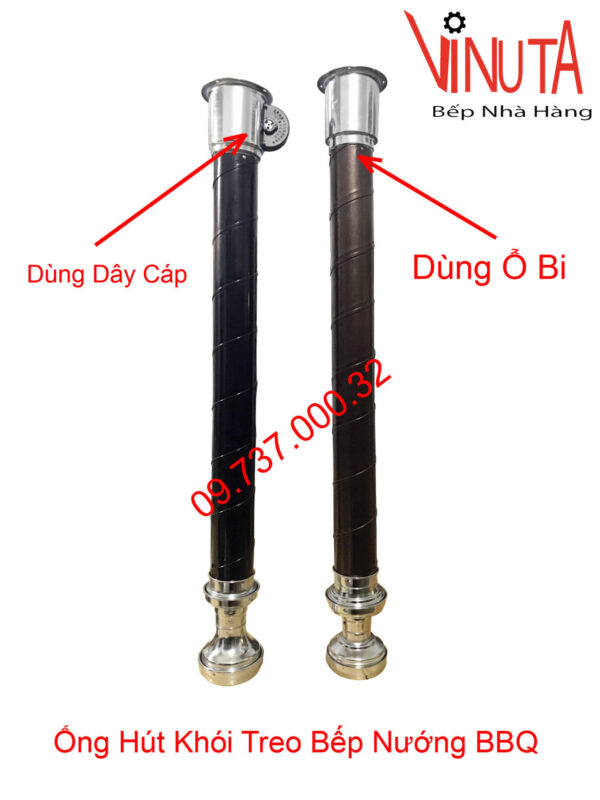 Ống hút khói mùi bếp nướng tại bàn, vòi hút khói ổ bi loại cứng màu coffee - Ảnh 5