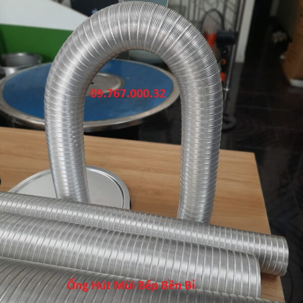 Ống nhôm dẫn gió bền đẹp, ống nhôm nhún hút mùi, thông gió D80,100,... - Ảnh 8