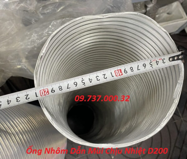 Ống nhôm hút mùi thông gió phi 200, ống nhôm nhún, ống bán cứng D200 - Ảnh 4