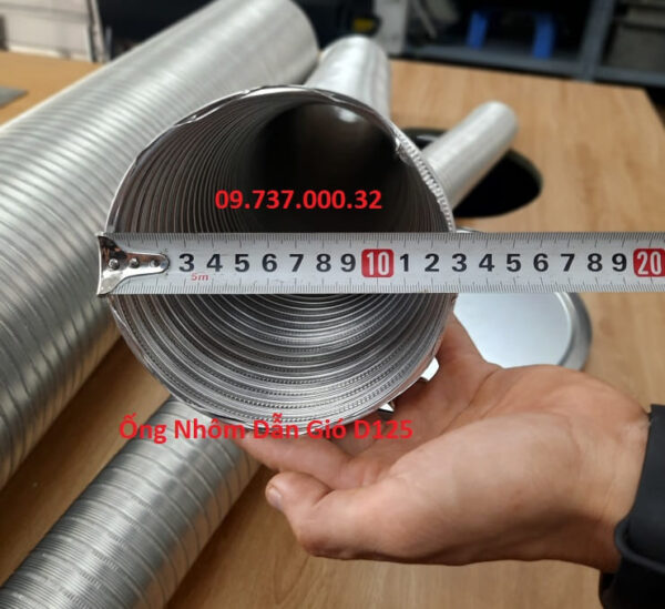 Ống nhôm dẫn gió bền đẹp, ống nhôm nhún hút mùi, thông gió D80,100,... - Ảnh 7