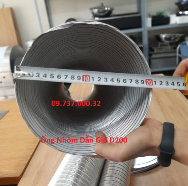 Ống nhôm dẫn gió bền đẹp, ống nhôm nhún hút mùi, thông gió D80,100,... - Ảnh 6