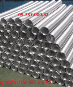 Ống nhôm dẫn gió bền đẹp, ống nhôm nhún hút mùi, thông gió D80,100,...