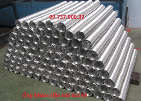 Ống nhôm dẫn gió bền đẹp, ống nhôm nhún hút mùi, thông gió D80,100,...
