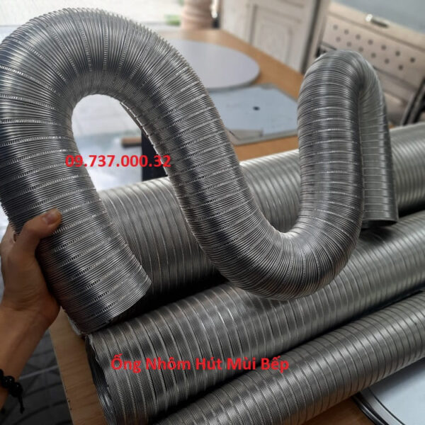 Ống nhôm dẫn gió bền đẹp, ống nhôm nhún hút mùi, thông gió D80,100,... - Ảnh 4