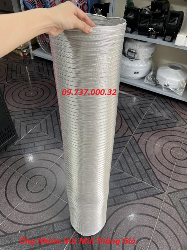 Ống nhôm hút mùi thông gió phi 200, ống nhôm nhún, ống bán cứng D200