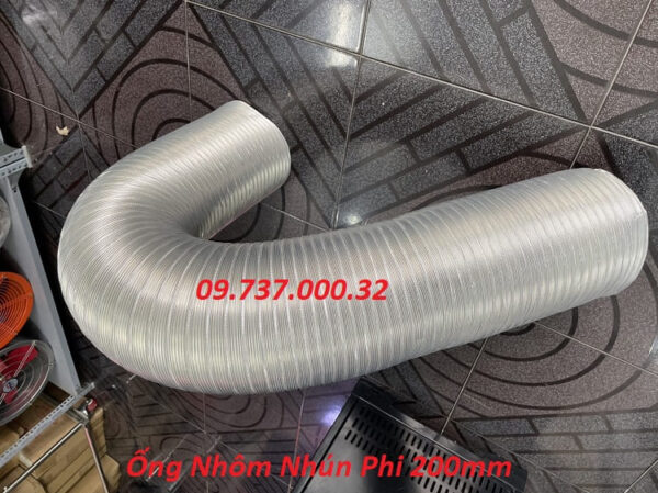 Ống nhôm hút mùi thông gió phi 200, ống nhôm nhún, ống bán cứng D200 - Ảnh 6