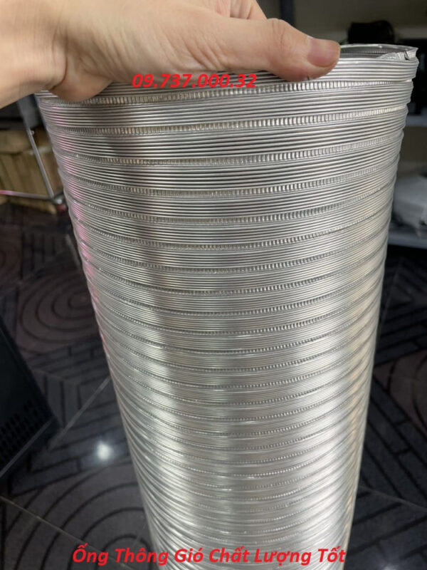 Ống nhôm hút mùi thông gió phi 200, ống nhôm nhún, ống bán cứng D200 - Ảnh 7