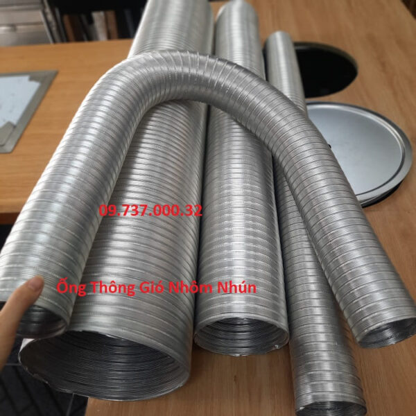 Ống nhôm dẫn gió bền đẹp, ống nhôm nhún hút mùi, thông gió D80,100,... - Ảnh 3