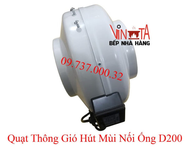 Quạt nối ống hút khói D200, quạt thông gió hút mùi hiệu quả, êm, bền bỉ - Ảnh 3