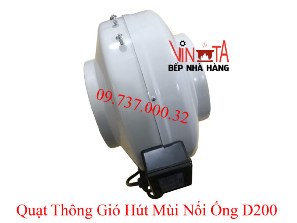 Quạt nối ống phi 200 mm, quạt hút mùi thông gió nối ống tròn giá rẻ bền