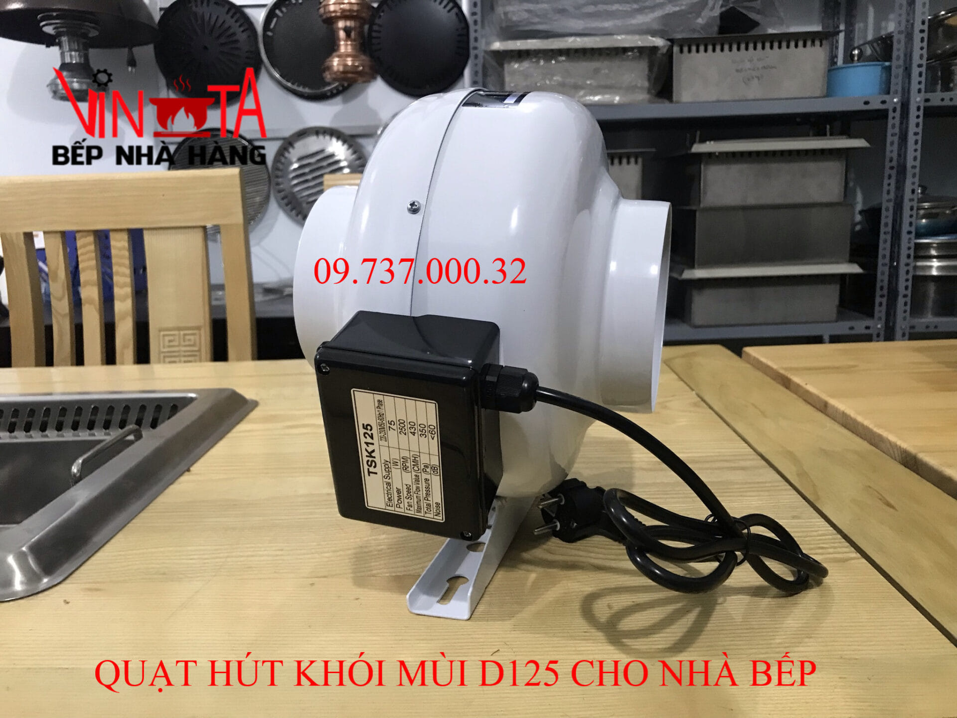 quạt hút khói mùi d125 cho nhà bếp