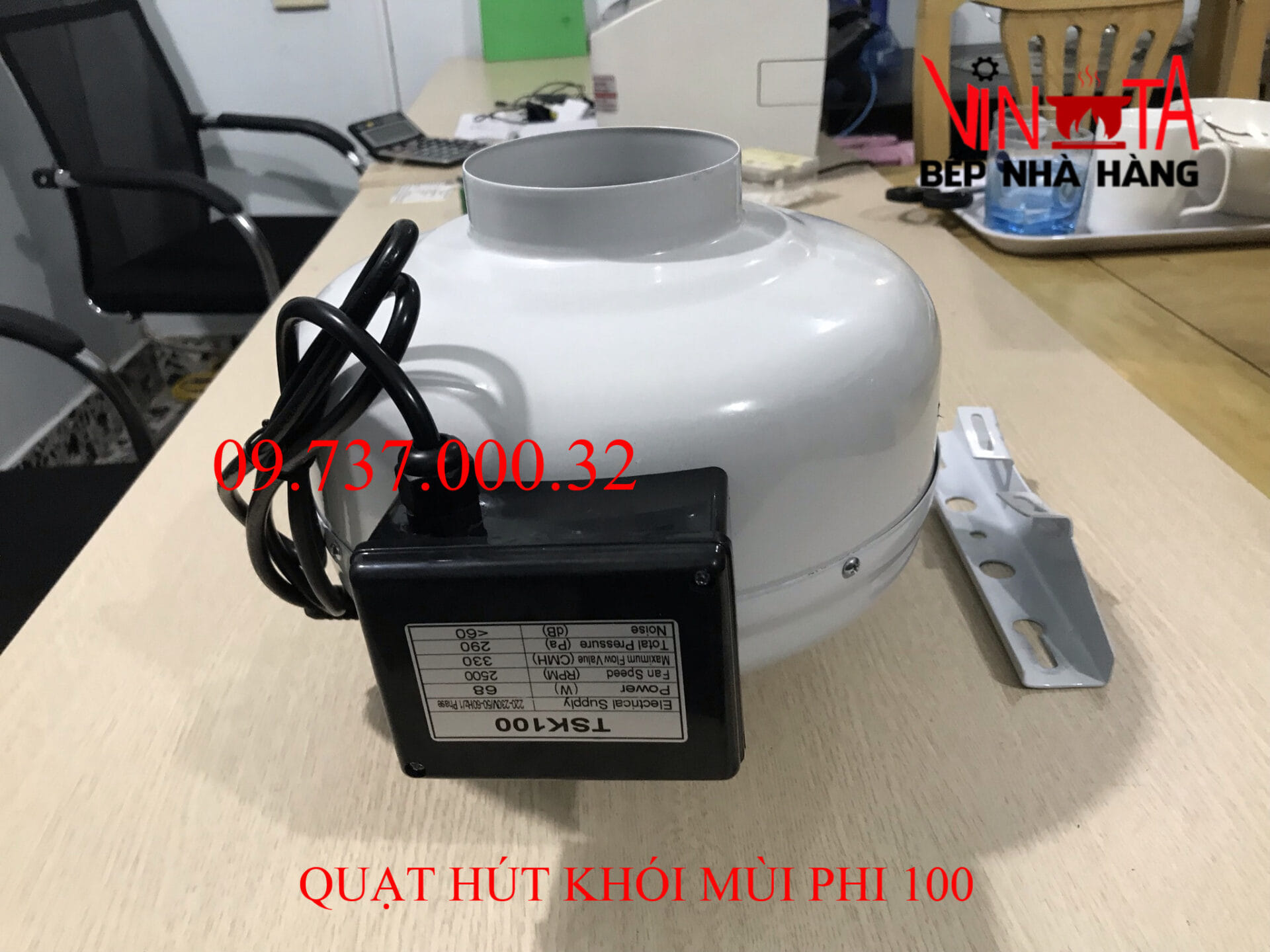 quạt hút mùi phi 100