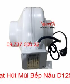 quạt hút mùi bếp nấu gia đình, quạt hút khói khử mùi nối ống D125 mm giá rẻ