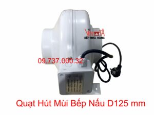 quạt hút mùi bếp nấu gia đình, quạt hút khói khử mùi nối ống D125 mm giá rẻ
