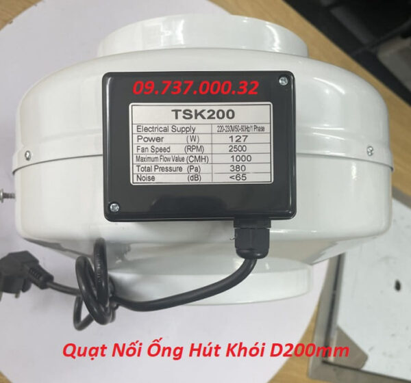 Quạt hút mùi nối ống d200,quạt thông gió,hút khói,hút khí chất lượng giá rẻ - Ảnh 4