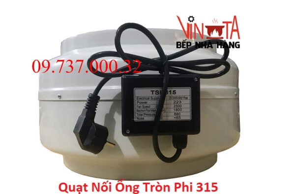 Quạt thông gió hút mùi tròn phi 315,Quạt nối ống hút khói bếp công nghiệp - Ảnh 2