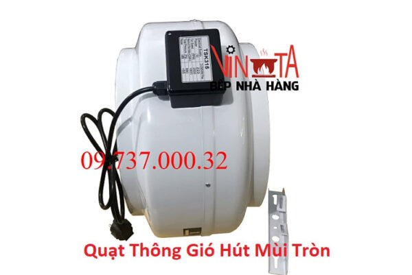 Quạt thông gió hút mùi tròn phi 315,Quạt nối ống hút khói bếp công nghiệp