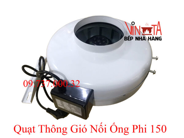 Quạt nối ống phi 150 mm, Quạt hút mùi, thông gió nối ống tròn giá rẻ - Ảnh 11