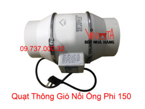 Quạt hút âm trần nối ống gió D150 mm, Quạt khử mùi hôi độc hại, cấp khí sạch