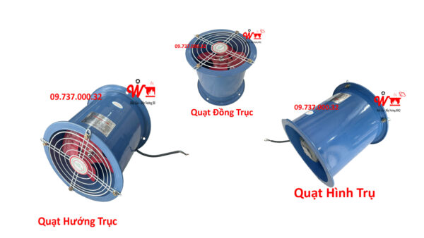 Quạt đồng trục trụ tròn, D200, D250, D300, D350, D400 mm Hút khói mùi - Ảnh 18