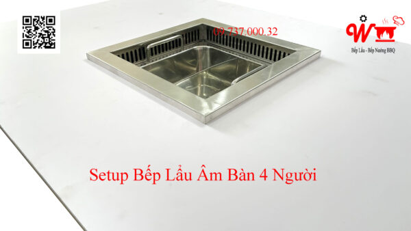 Bếp lẩu âm bàn mini dùng cho bàn 2-4 người, sang trọng, đẹp. - Ảnh 9