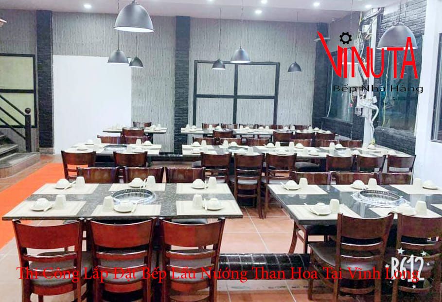 thi công lắp đặt bếp lẩu nướng than hoa tại Vĩnh Long