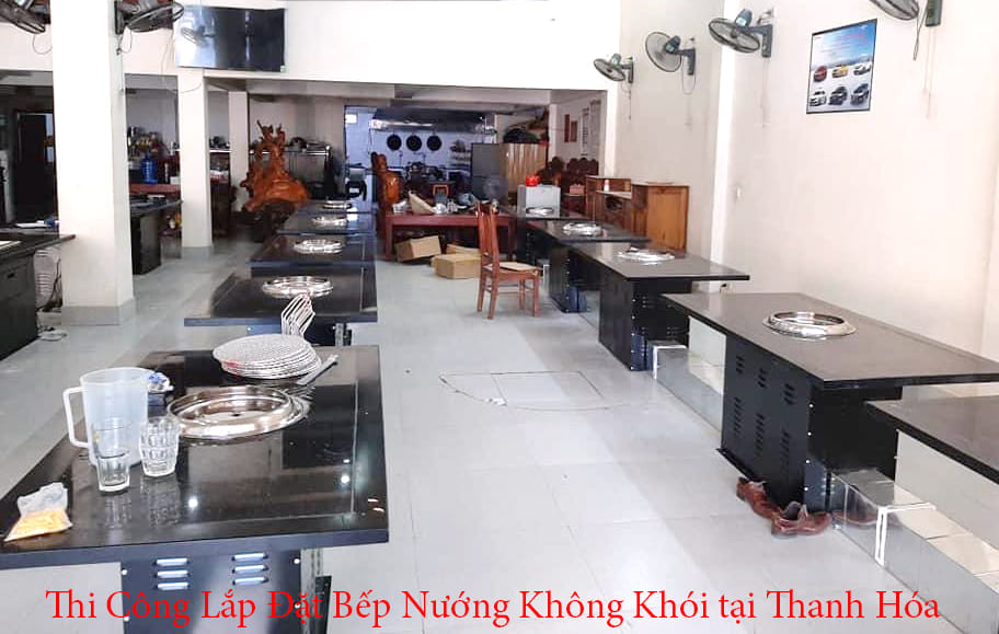thi công lắp đặt bếp nướng không khói tại thanh hóa