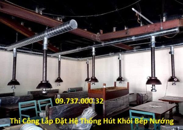 Ống hút khói cứng bếp nướng BBQ, ống hút khói chóa đèn BBQ nhà hàng - Ảnh 8