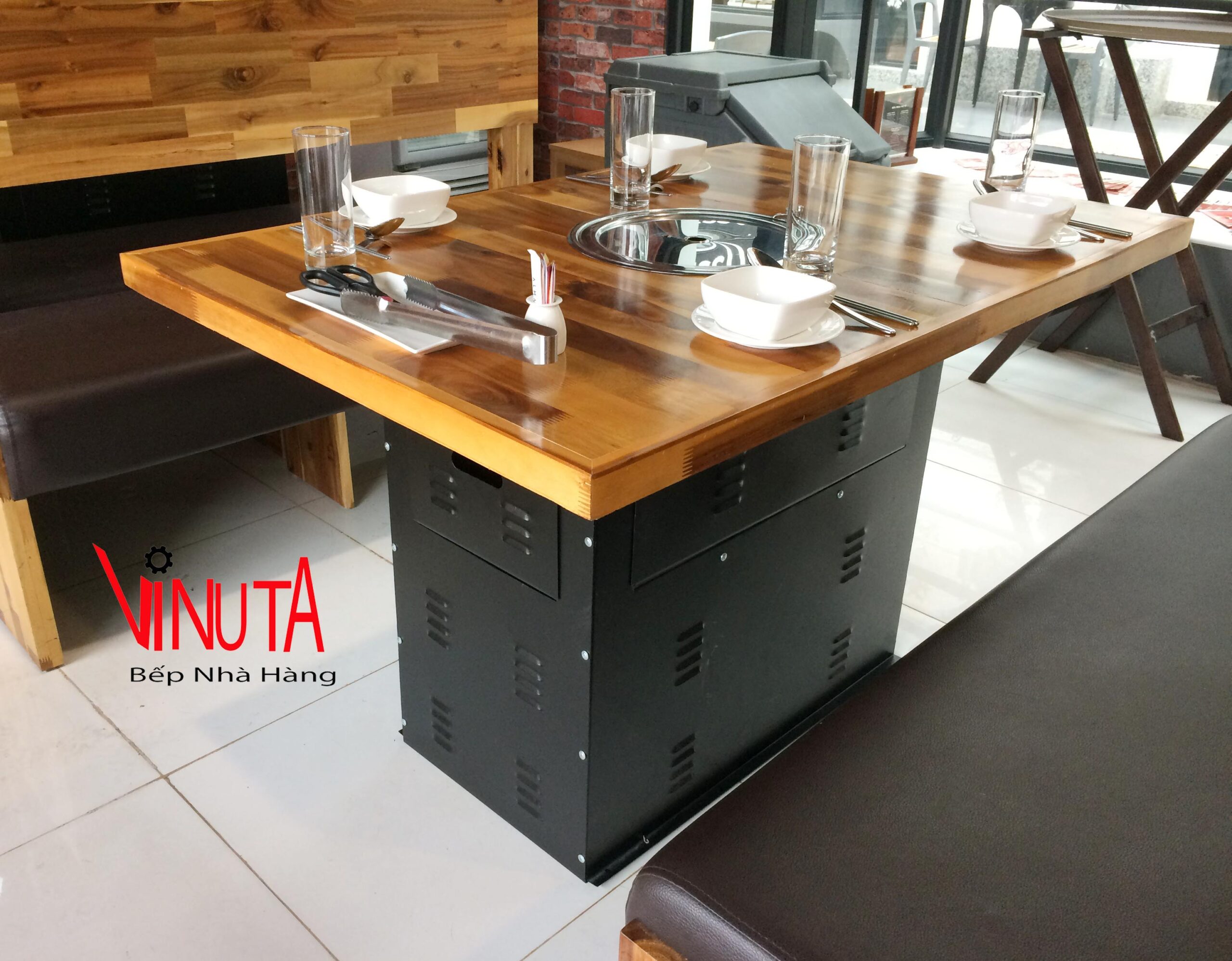 lắp đặt hệ thống bếp nướng than hoa hàn quốc tại hưng yên