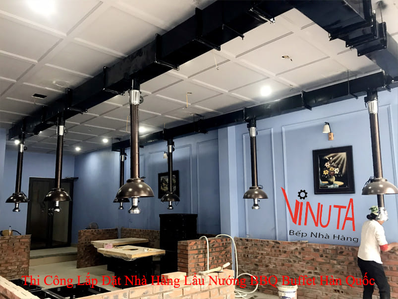 thi công lắp đặt nhà hàng lẩu nướng bbq buffet hàn quốc