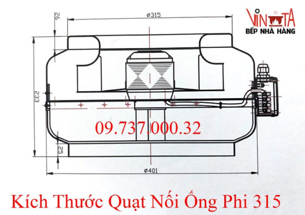 Quạt thông gió hút mùi tròn phi 315,Quạt nối ống hút khói bếp công nghiệp - Ảnh 3