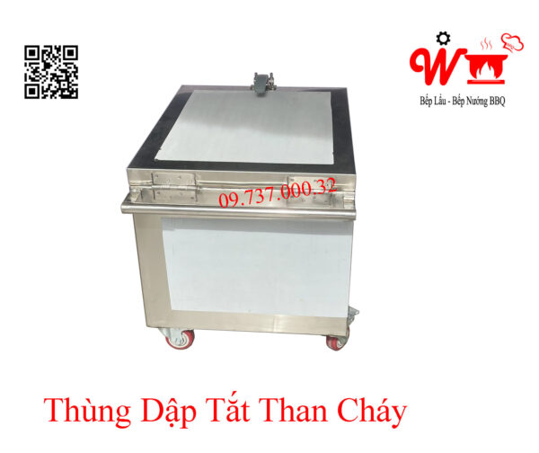 Thùng dập than, tủ, hộp dập tắt than cháy bếp nướng BBQ - Ảnh 9