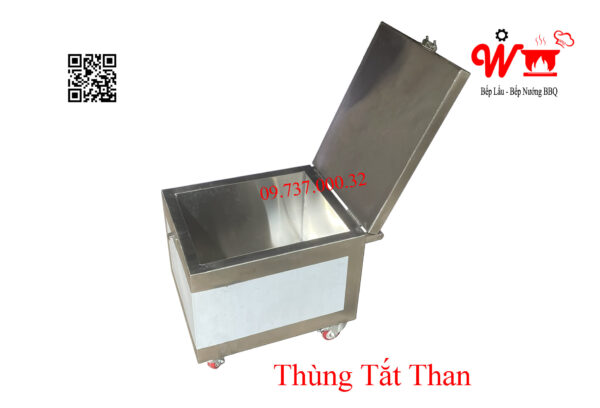 Thùng dập than, tủ, hộp dập tắt than cháy bếp nướng BBQ - Ảnh 11