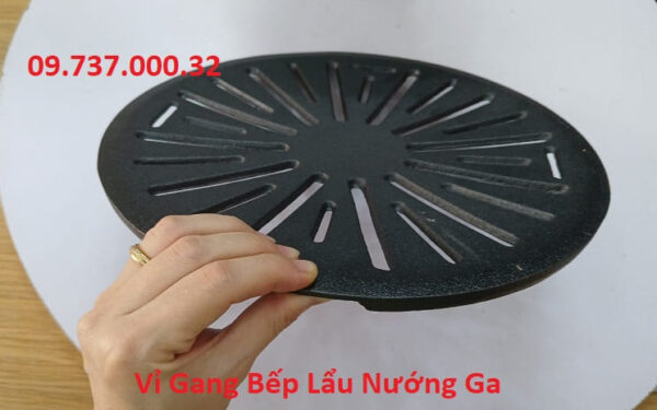 Vỉ nướng thịt bằng gang bếp nướng than hoa, bếp lẩu nướng ga, bếp điện - Ảnh 2