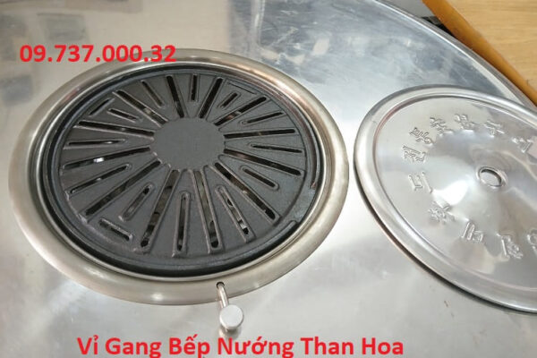 Vỉ nướng thịt bằng gang bếp nướng than hoa, bếp lẩu nướng ga, bếp điện - Ảnh 4
